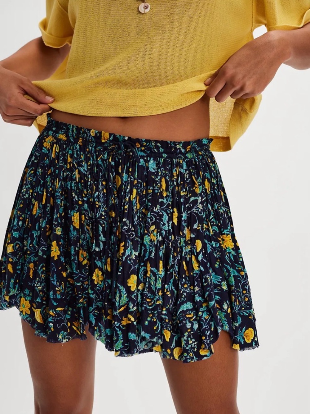 Free People One Third Charm Printed Mini Skirt